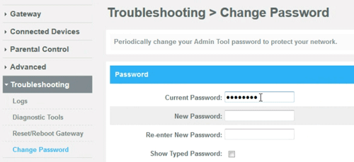 change the default router password