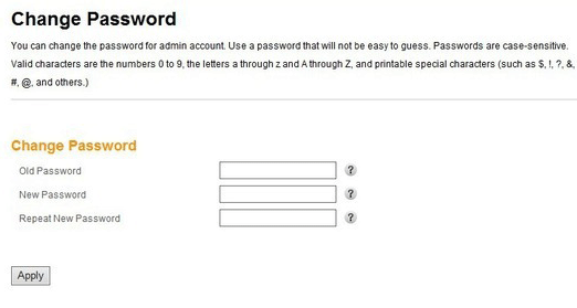 change the arris router default password