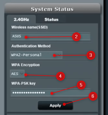 Change ASUS WiFi name and password