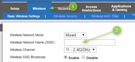 Change the Linksys wireless network name