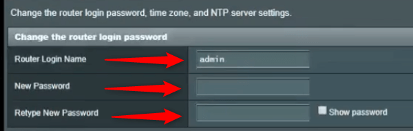 Change the Asus router admin username and password