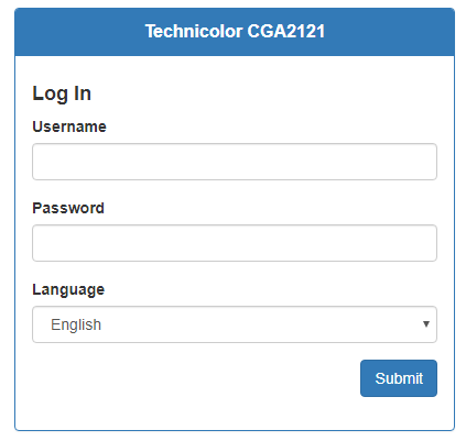 technicolor modem default password