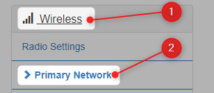 WiFi settings menu