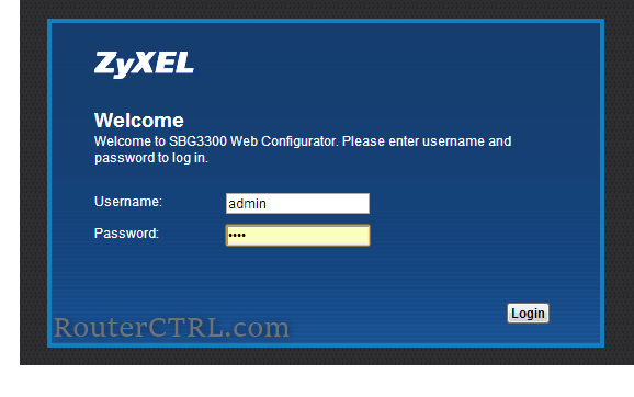 zyxel router login page