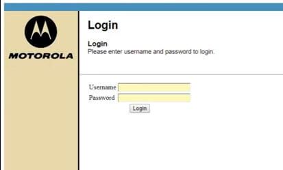 Motorola router login page