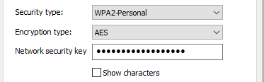 Network security key in Windows 10