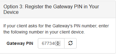 Gateway PIN