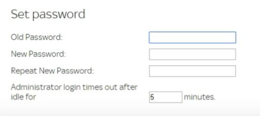 change sky router login password