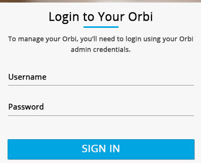 Orbi router login page