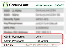 Centurylink router login details