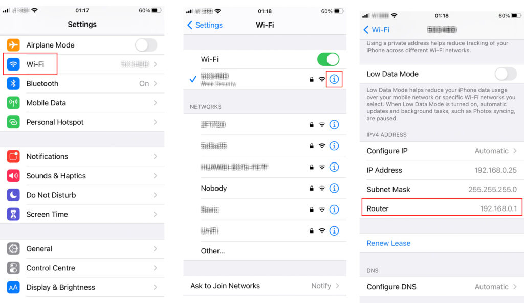 How to find your default gateway using your iOS device