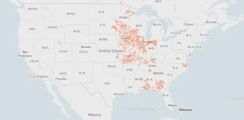 Mediacom cable internet coverage map