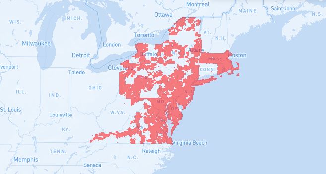 Verizon DSL internet coverage map