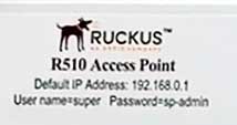 Ruckus default login details