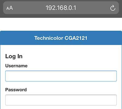 open default IP address on mobile