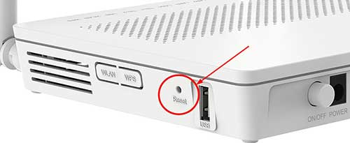 reset button on huawei router