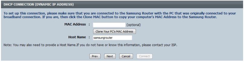 CLONE MAC ADDRESS AND SELECT HOSTNAME