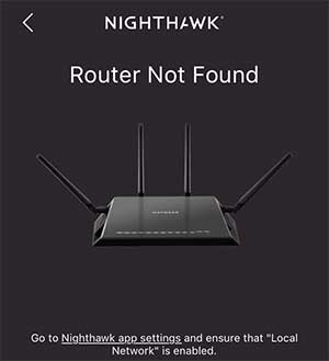 Nighthawk Router Not Found