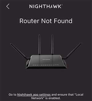 nighthawk router not found