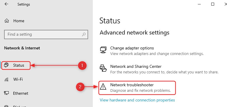 Windows network troubleshooter