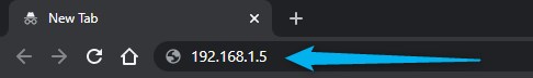 enter 192.168.1.5 in the URL bar