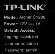 label with router login details