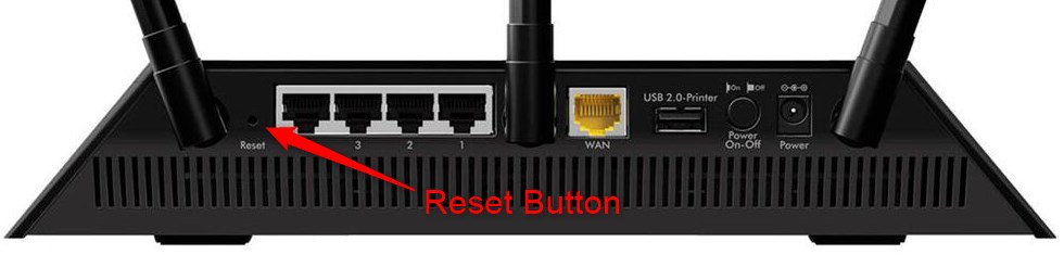 reset button on Netgear AC1750 router