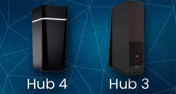 Virgin Media Hub 4 and 3