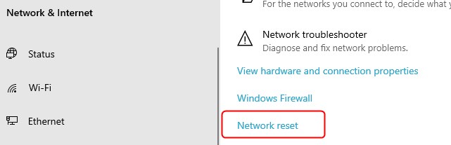 windows network reset