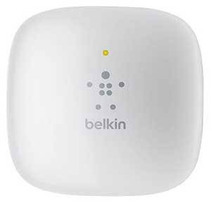 Belkin N300 WiFi Range Extender Orange Light