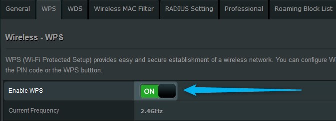disable WPS on Asus router