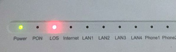 huawei wifi modem los red light