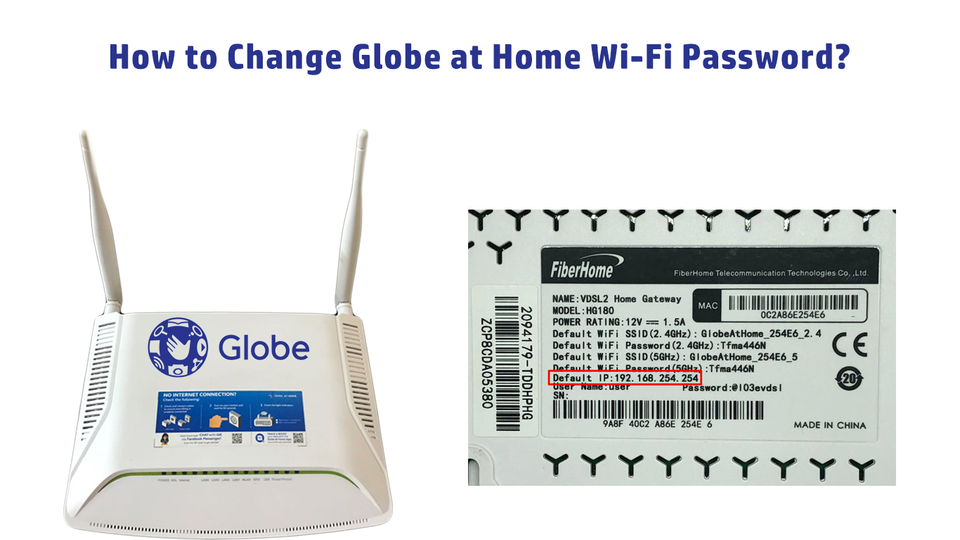 globe router default user and password