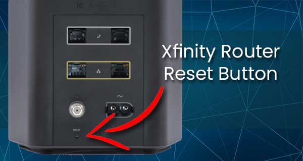 Reset button on Xfinity router