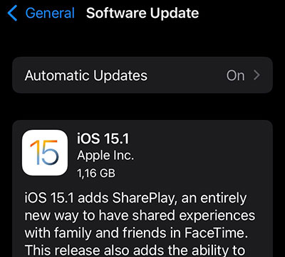 update iOS