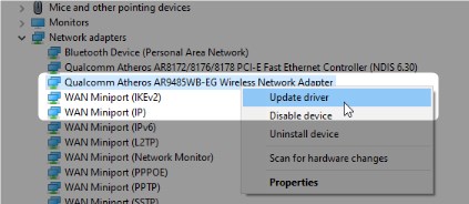 update wifi adapter driver