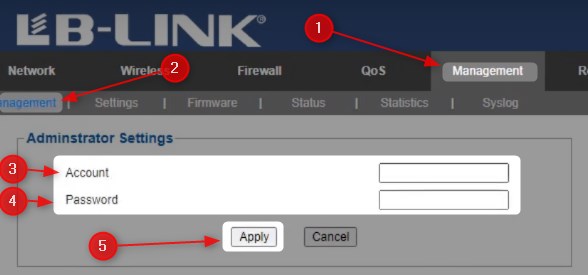 Change LB-Link admin password