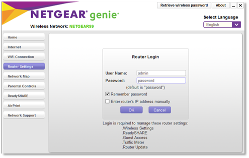 Netgear Admin Panel