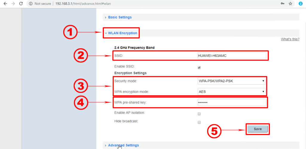 Select WPA2/PSK