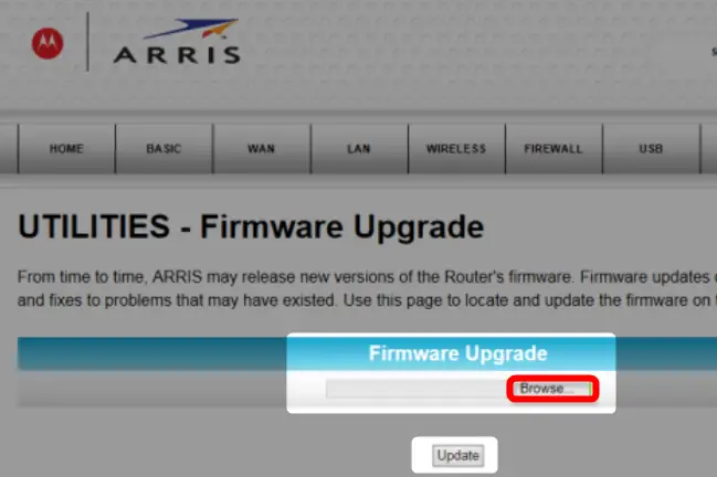 arris modem software update download