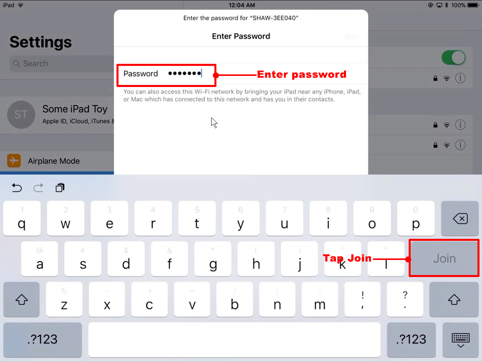 enter a password