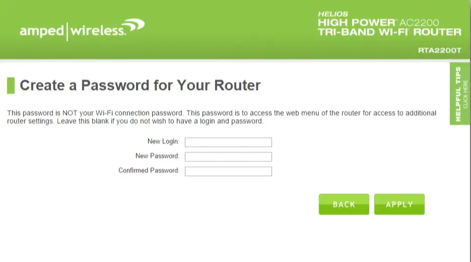 enter the new username and password for your router