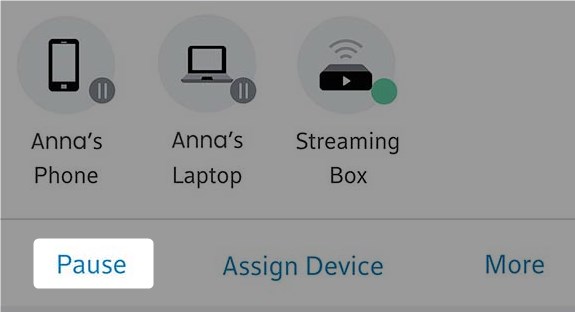 pause device xfinity app