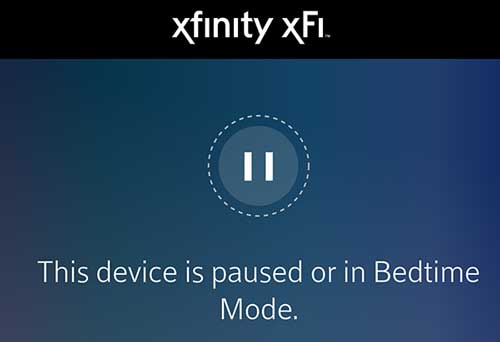 this device is paused or in bedtime mode