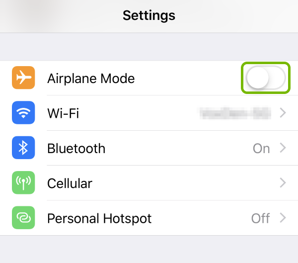 Enable Airplane Mode