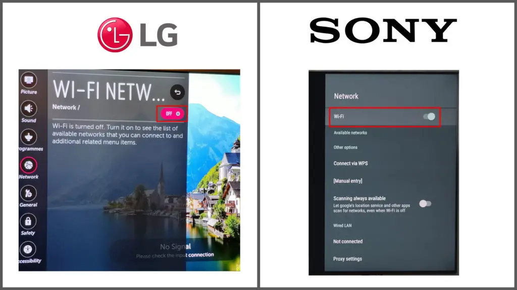 LG and Sony Bravia