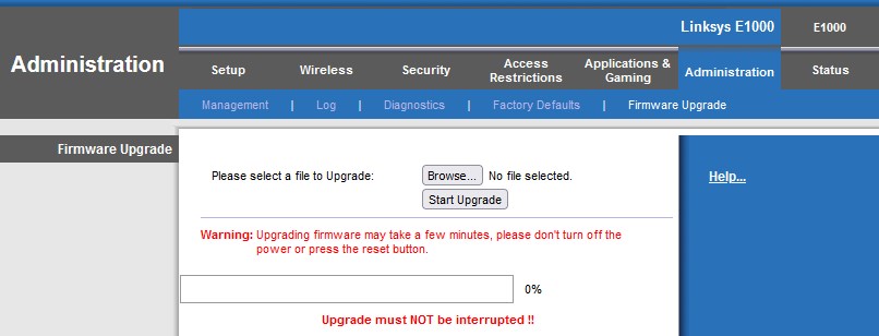 Linksys fimware upgrade