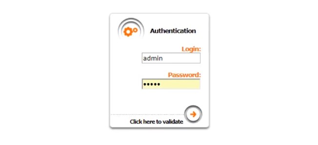 Orange router login page