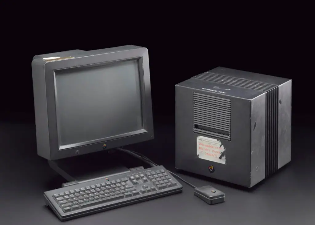 The original NeXT computer used to design and host the first website in the world