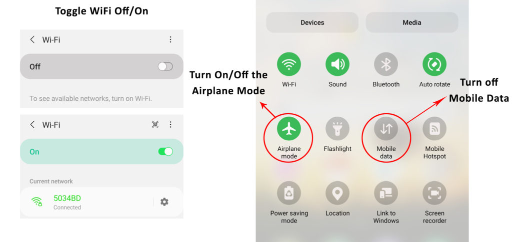 Toggle Wi-Fi On and Off